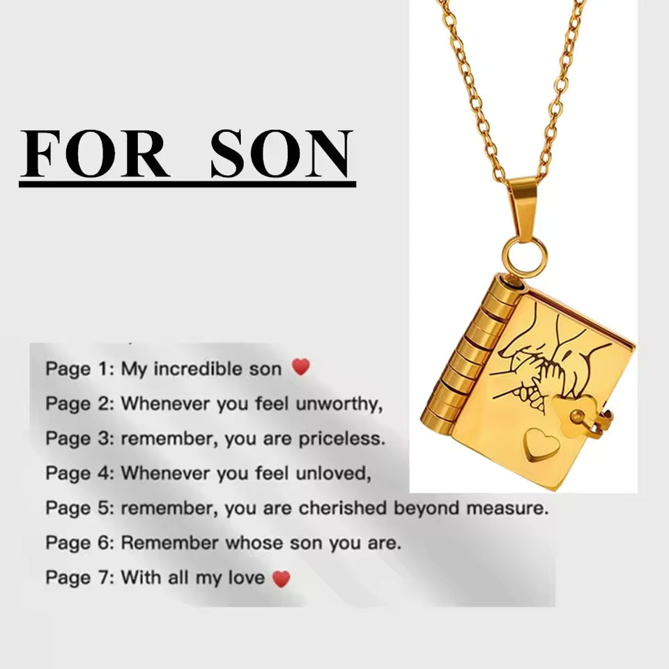 Sentimental Book Locket Necklace
