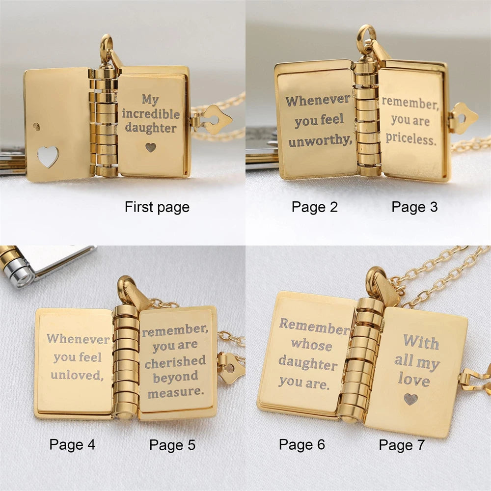 Sentimental Book Locket Necklace