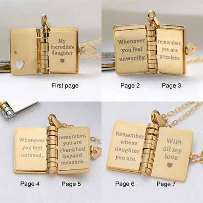 Sentimental Book Locket Necklace