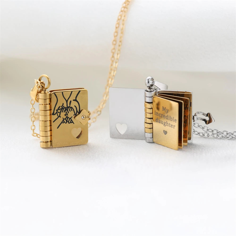 Sentimental Book Locket Necklace